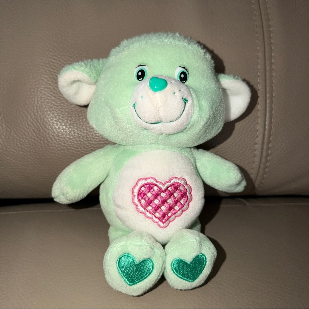 Care Bear Cousins Gentle Heart Lamb Mint Green/White Plush Stuffed Bear Vtg 2004